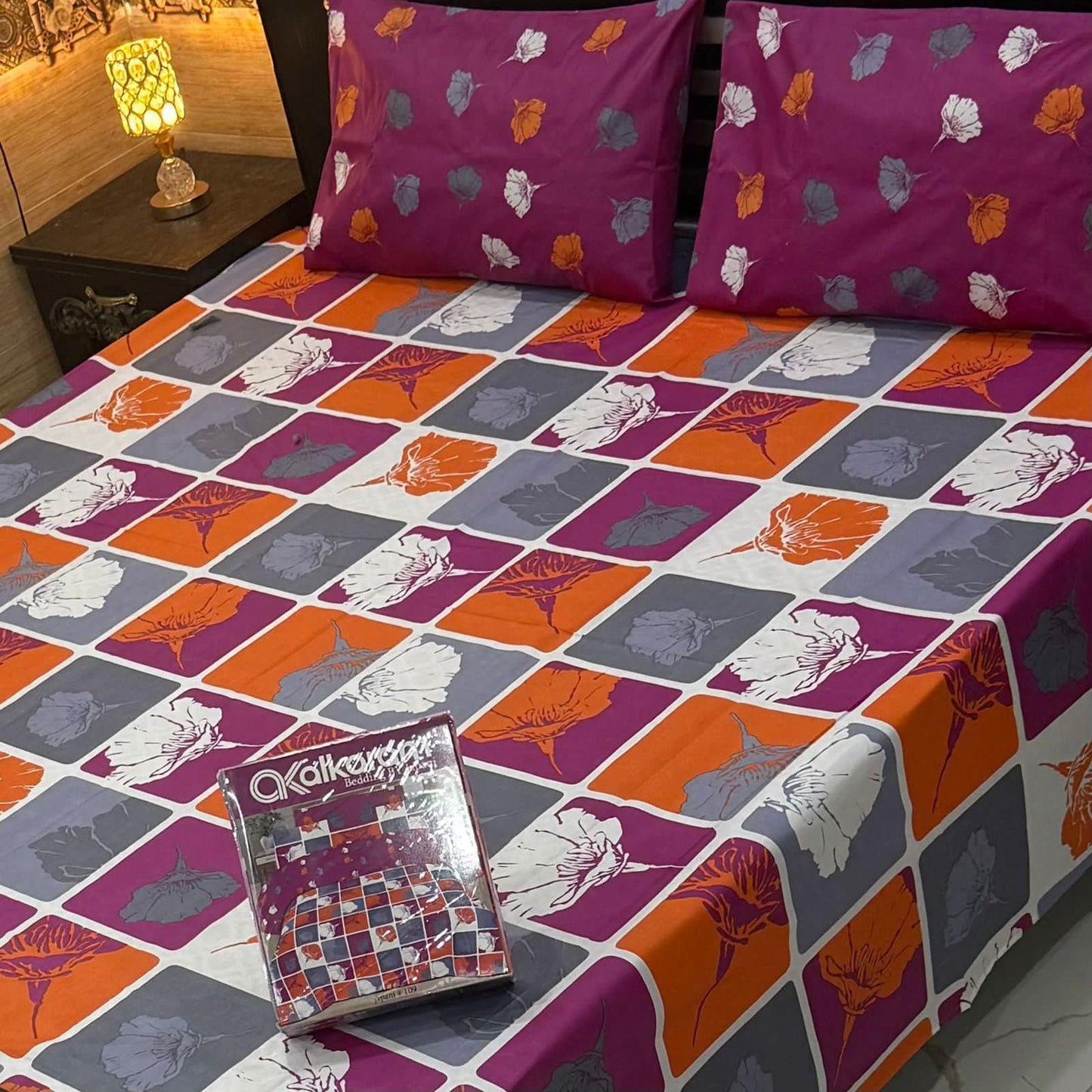 King Size Cotton 3PC Bedsheet