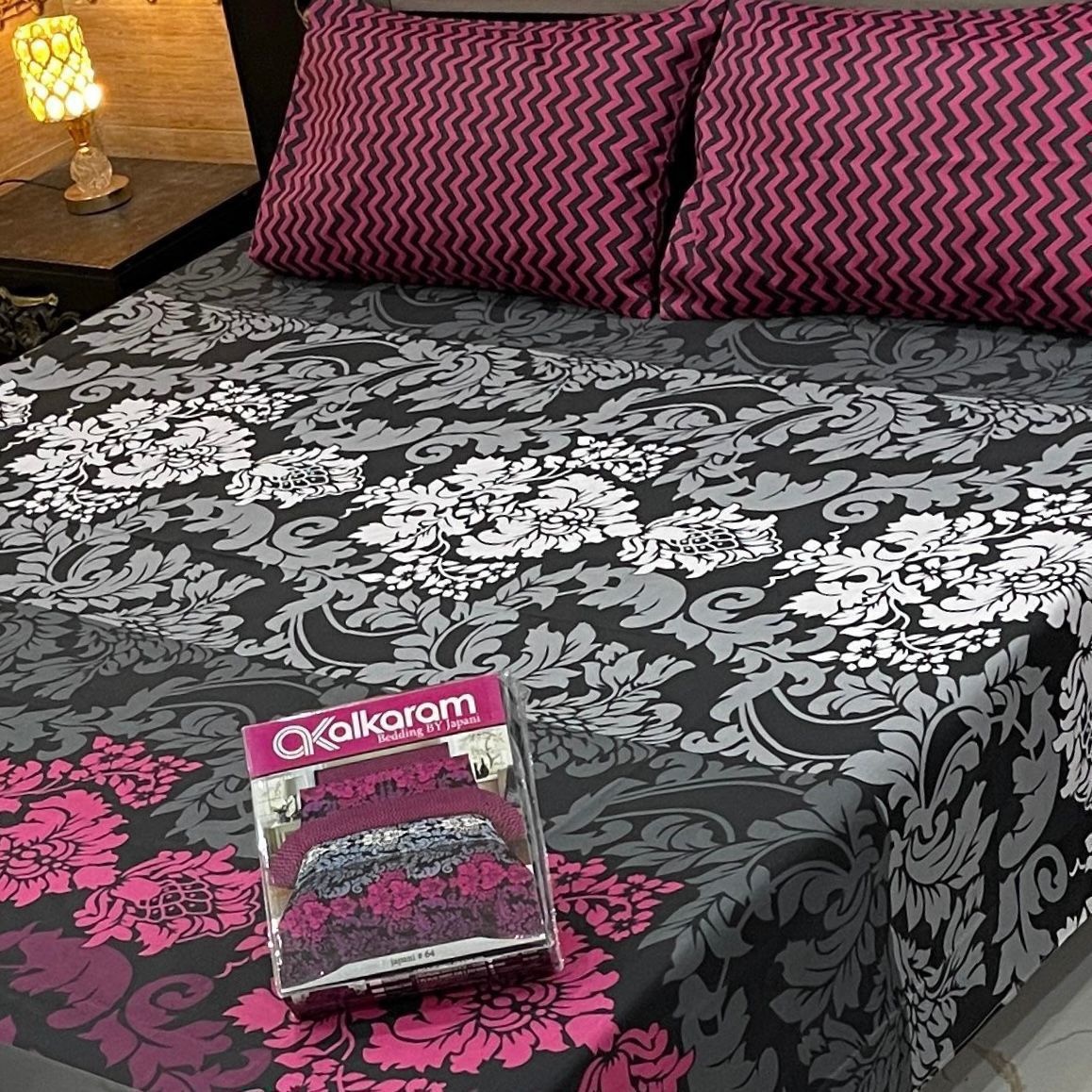 King Size Cotton 3PC Bedsheet